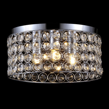Ellen 15" Crystal/Metal LED Flush Mount - JONATHAN Y